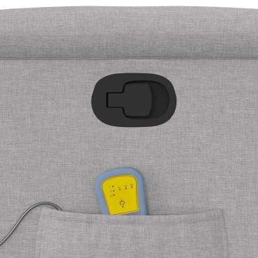 vidaXL καρέκλα ανάκλισης μασάζ Cloud Grey Fabric