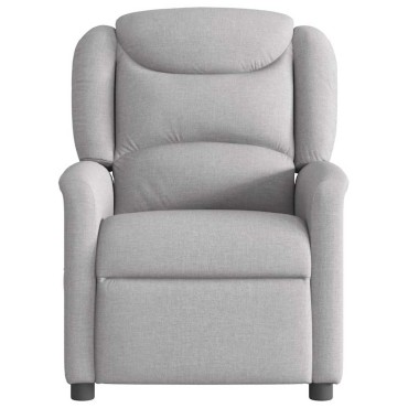 vidaXL καρέκλα ανάκλισης μασάζ Cloud Grey Fabric