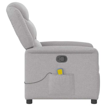 vidaXL καρέκλα ανάκλισης μασάζ Cloud Grey Fabric