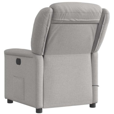 vidaXL καρέκλα ανάκλισης μασάζ Cloud Grey Fabric