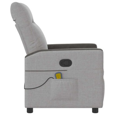 vidaXL καρέκλα ανάκλισης μασάζ Cloud Grey Fabric 50x54cm