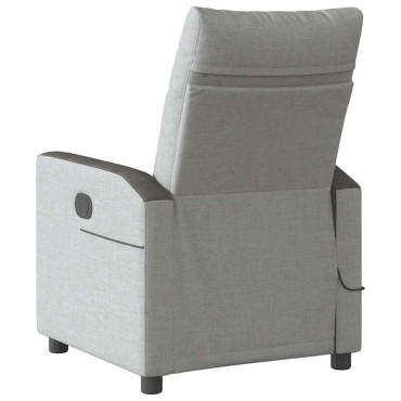 vidaXL καρέκλα ανάκλισης μασάζ Cloud Grey Fabric 50x54cm