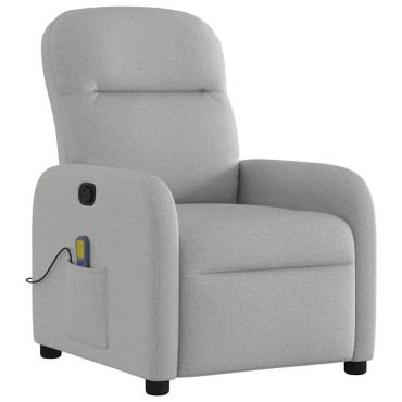 vidaXL καρέκλα ανάκλισης μασάζ Cloud Grey Fabric
