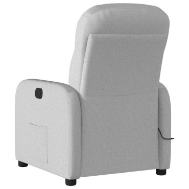 vidaXL καρέκλα ανάκλισης μασάζ Cloud Grey Fabric
