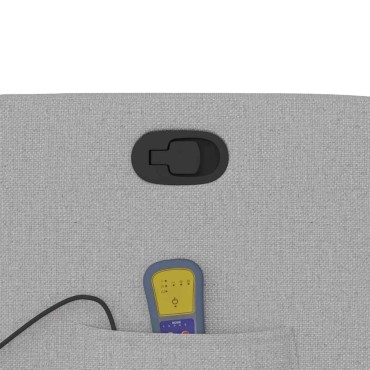 vidaXL καρέκλα ανάκλισης μασάζ Cloud Grey Fabric