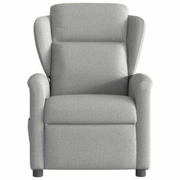 vidaXL καρέκλα ανάκλισης μασάζ Cloud Grey Fabric