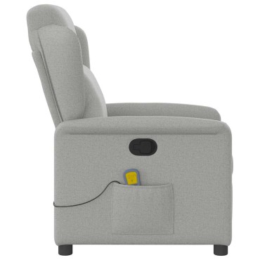 vidaXL καρέκλα ανάκλισης μασάζ Cloud Grey Fabric
