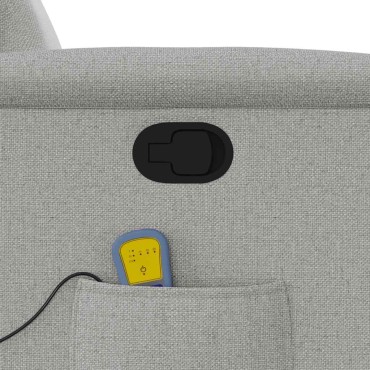 vidaXL καρέκλα ανάκλισης μασάζ Cloud Grey Fabric