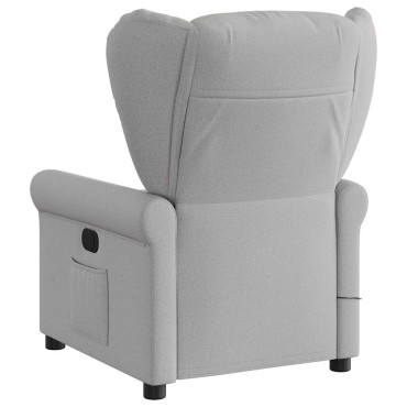 vidaXL καρέκλα ανάκλισης μασάζ Cloud Grey Fabric