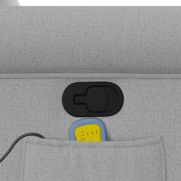 vidaXL καρέκλα ανάκλισης μασάζ Cloud Grey Fabric