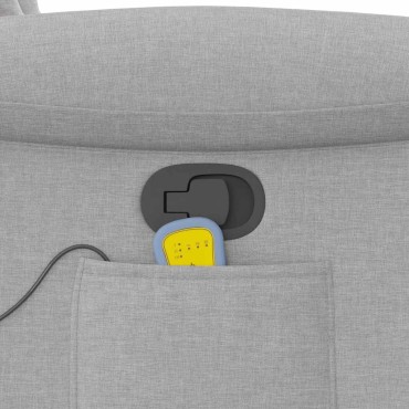 vidaXL καρέκλα ανάκλισης μασάζ Cloud Grey Fabric