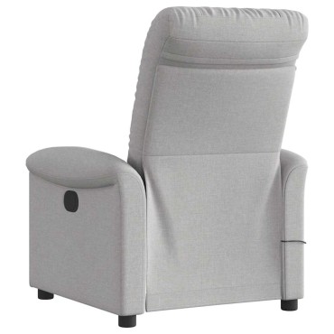 vidaXL καρέκλα ανάκλισης μασάζ Cloud Grey Fabric
