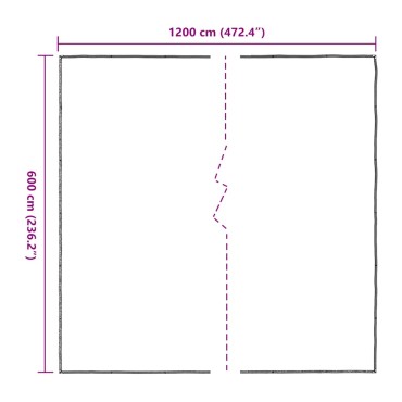vidaXL Σαφής μουσαμάς με οπές 6x12 m πολυαιθυλένιο