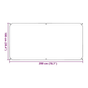 vidaXL Σαφής μουσαμάς με οπές 1x2 m PVC
