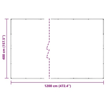 vidaXL Σαφής μουσαμάς με οπές 4x12 m PVC
