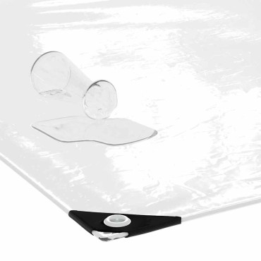 vidaXL Σαφής μουσαμάς με οπές 2x10 m PVC