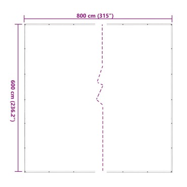 vidaXL Σαφής μουσαμάς με οπές 6x8 m πολυαιθυλένιο