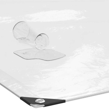 vidaXL Σαφής μουσαμάς με οπές 6x12 m πολυαιθυλένιο