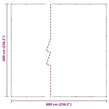 vidaXL Σαφής μουσαμάς με οπές 6x6 m PVC