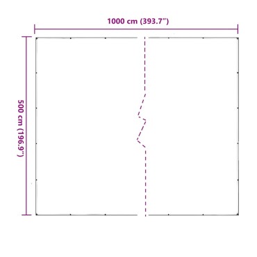 vidaXL Σαφής μουσαμάς με οπές 5x10 m PVC