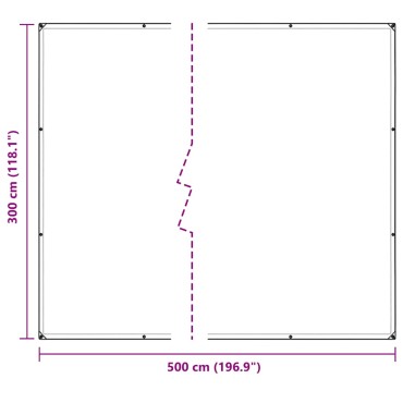 vidaXL Σαφής μουσαμάς με οπές 3x5 m PVC
