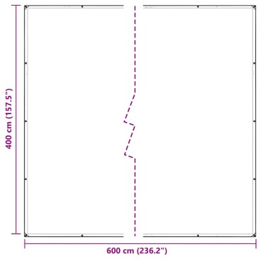 vidaXL Σαφής μουσαμάς με οπές 4x6 m PVC
