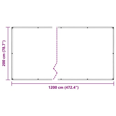 vidaXL Σαφής μουσαμάς με οπές 2x12 m PVC