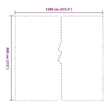vidaXL Σαφής μουσαμάς με οπές 6x12 m PVC