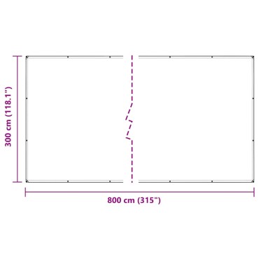 vidaXL Σαφής μουσαμάς με τις οπές 3x8 μ PVC