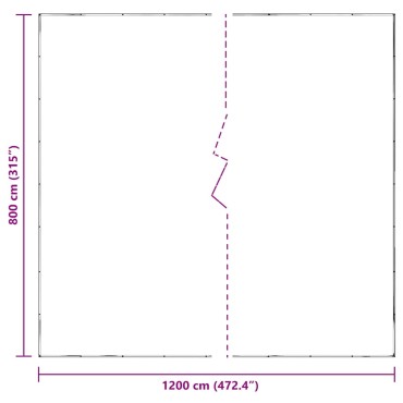 vidaXL Σαφής μουσαμάς με οπές 8x12 m πολυαιθυλένιο