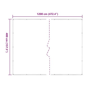 vidaXL Σαφής μουσαμάς με οπές 4x12 m Πολυαιθυλένιο