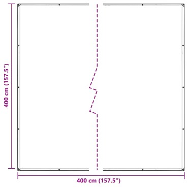 vidaXL Σαφής μουσαμάς με οπές 4x4 m PVC