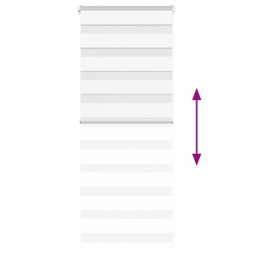 vidaXL Ζέβρα τυφλή Λευκό Πλάτος υφάσματος 60,9 εκ. Πολυεστέρας