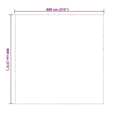 vidaXL Σαφής μουσαμάς με οπές 8x8 m πολυαιθυλένιο
