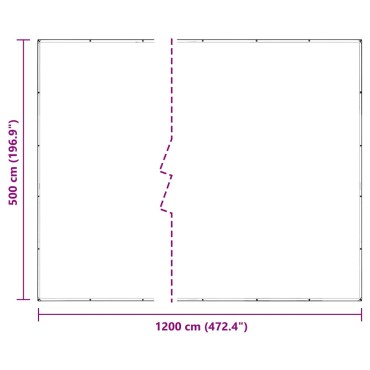 vidaXL Σαφής μουσαμάς με οπές 5x12 m PVC