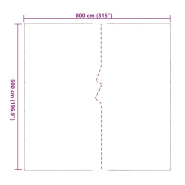 vidaXL σαφής μουσαμάς με τις οπές 5x8 m PVC