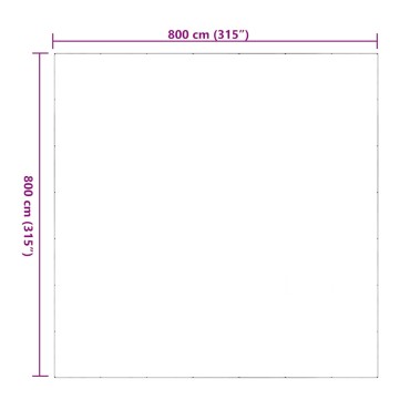 vidaXL σαφής μουσαμάς με τις οπές 8x8 m PVC