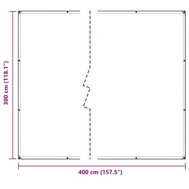 vidaXL Σαφής μουσαμάς με οπές 3x4 μ PVC