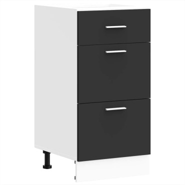 vidaXL Κάτω ντουλάπι Lyon μαύρο 40x46x81,5cm Κατασκευασμένο ξύλο