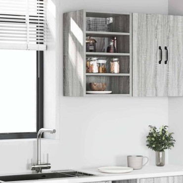 vidaXL κρεμαστό ντουλάπι Riga γκρι Sonoma 40x29,5x60cm 1 τεμ.