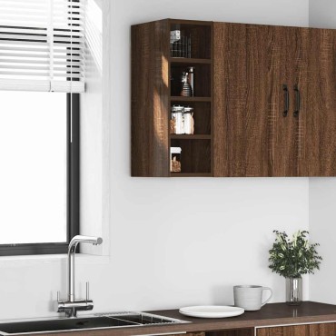 vidaXL κρεμαστό ντουλάπι Riga καφέ δρυς 20x29,5x60cm Ξύλο μηχανής 1 τεμ.
