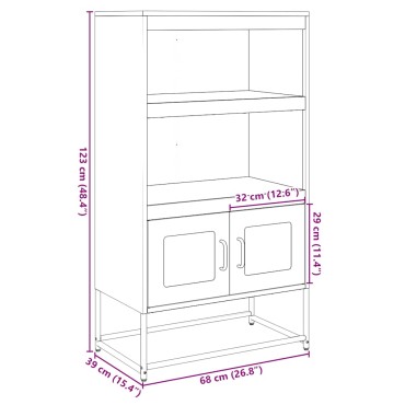 vidaXL Highboard Ανθρακί 68x39x123cm Χάλυβας 1 τεμ.