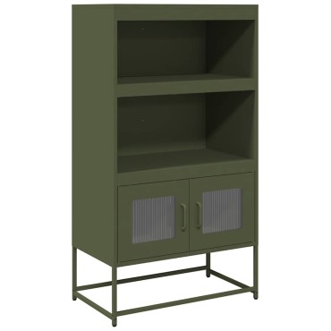 vidaXL Highboard Ελαιοπράσινο 68x39x123cm Ατσάλι 1 τεμ.