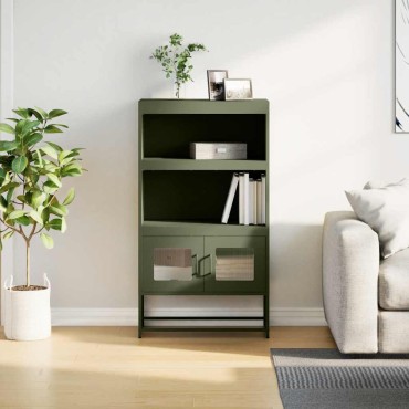 vidaXL Highboard Ελαιοπράσινο 68x39x123cm Ατσάλι 1 τεμ.