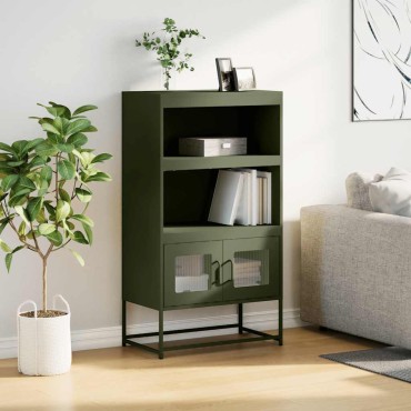 vidaXL Highboard Ελαιοπράσινο 68x39x123cm Ατσάλι 1 τεμ.