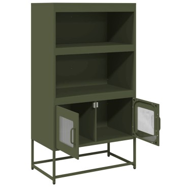 vidaXL Highboard Ελαιοπράσινο 68x39x123cm Ατσάλι 1 τεμ.