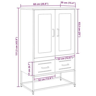 vidaXL Ντουλάπι Πράσινο Λαδί 68x39x111,5cm από Ατσάλι 1 τεμ.