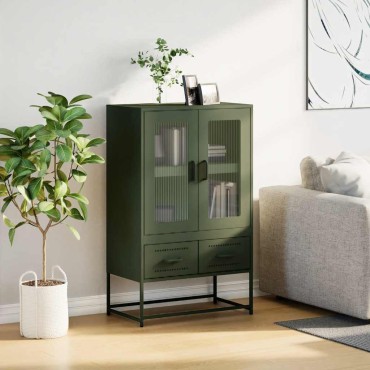 vidaXL Ντουλάπι Πράσινο Λαδί 68x39x111,5cm από Ατσάλι 1 τεμ.