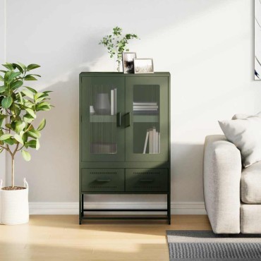 vidaXL Ντουλάπι Πράσινο Λαδί 68x39x111,5cm από Ατσάλι 1 τεμ.