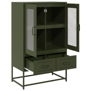 vidaXL Ντουλάπι Πράσινο Λαδί 68x39x111,5cm από Ατσάλι 1 τεμ.